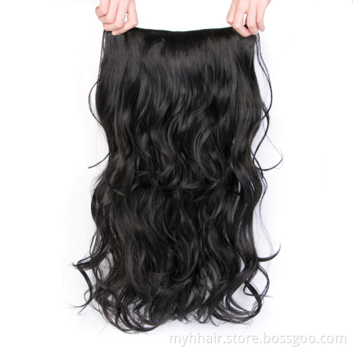 High Temperature Body Wave Hair with 4 Clips Corn Wavy Long easy wear Synthetic Hairpiece Clip In Hair Extensions